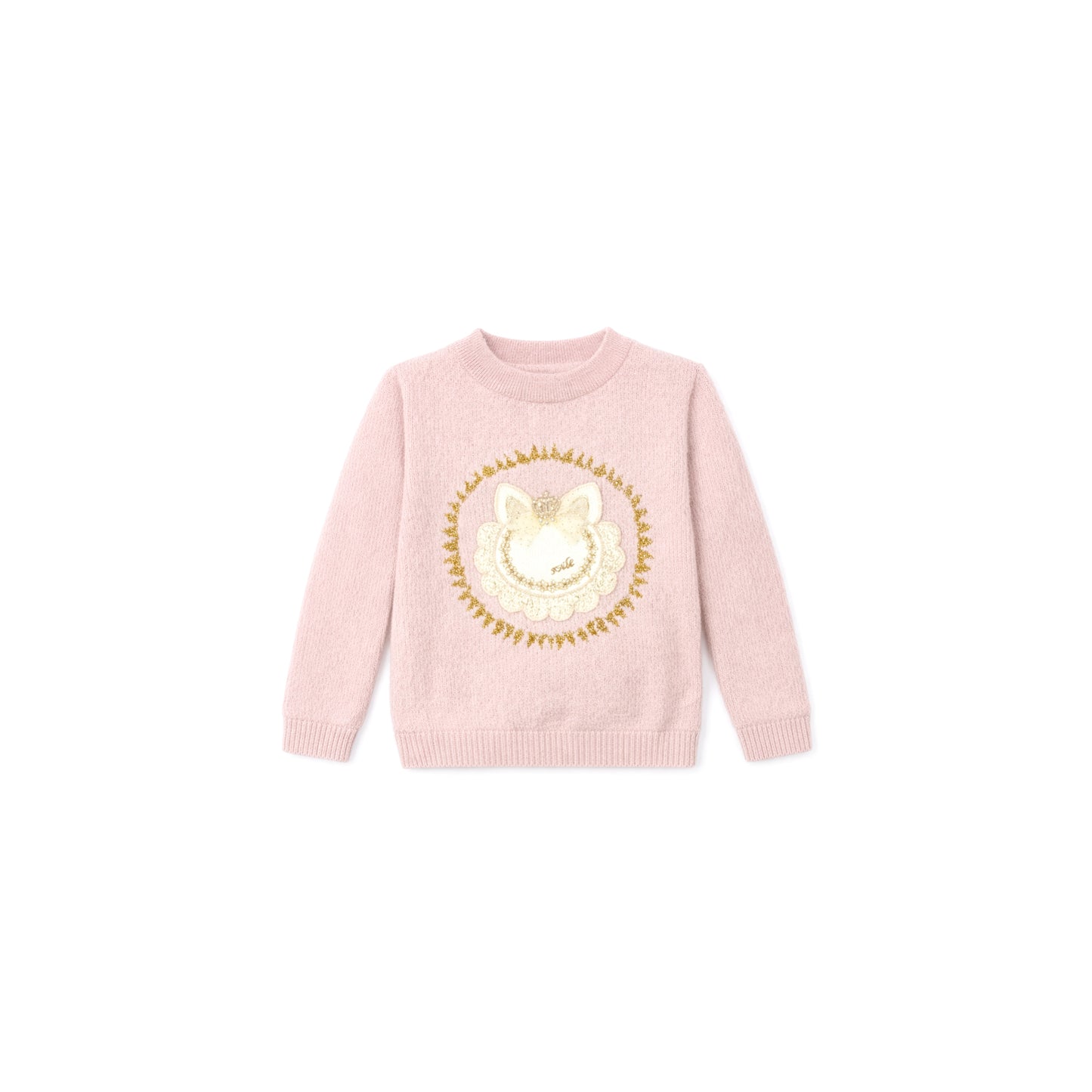 Blush Pink Embroidered Knit Sweater