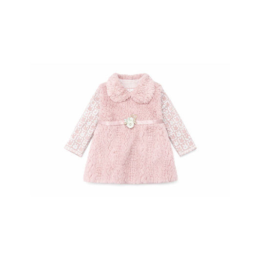 Textured Dress & Leggings Co-Ord Set with Collar Detail