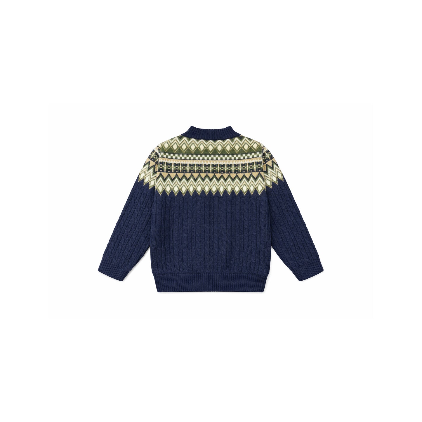 Jacquard Knit Cardigan with Zip Fastening