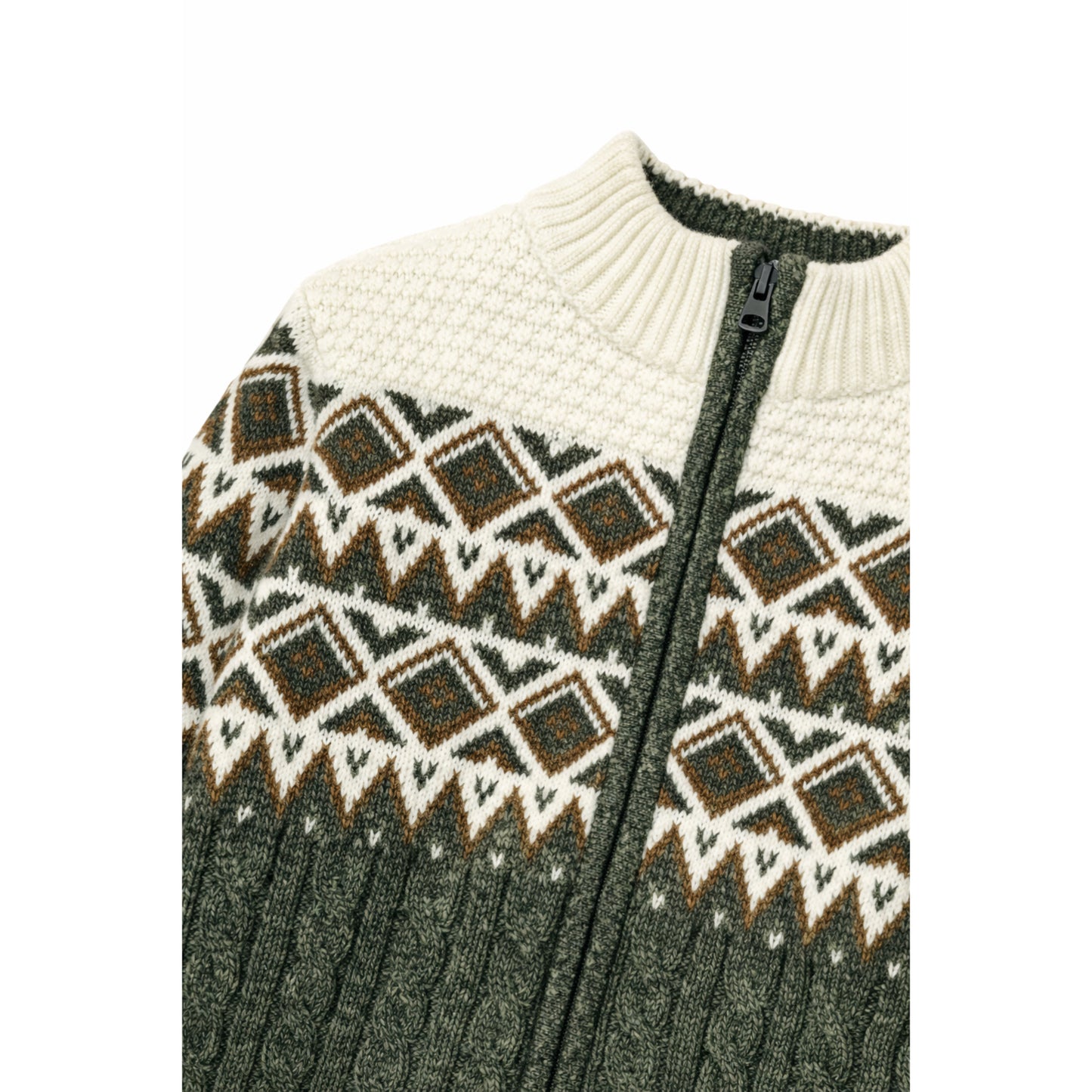 Patterned Knit Jacket with Front Zip