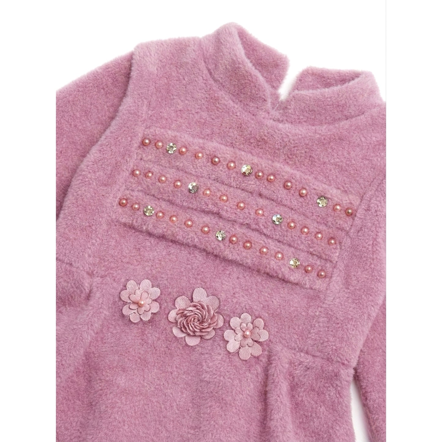 Plush Dress with Embellished Detail