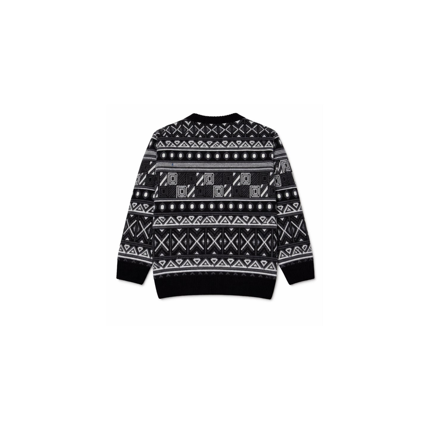 Jacquard Knit Sweater with Geometric Pattern