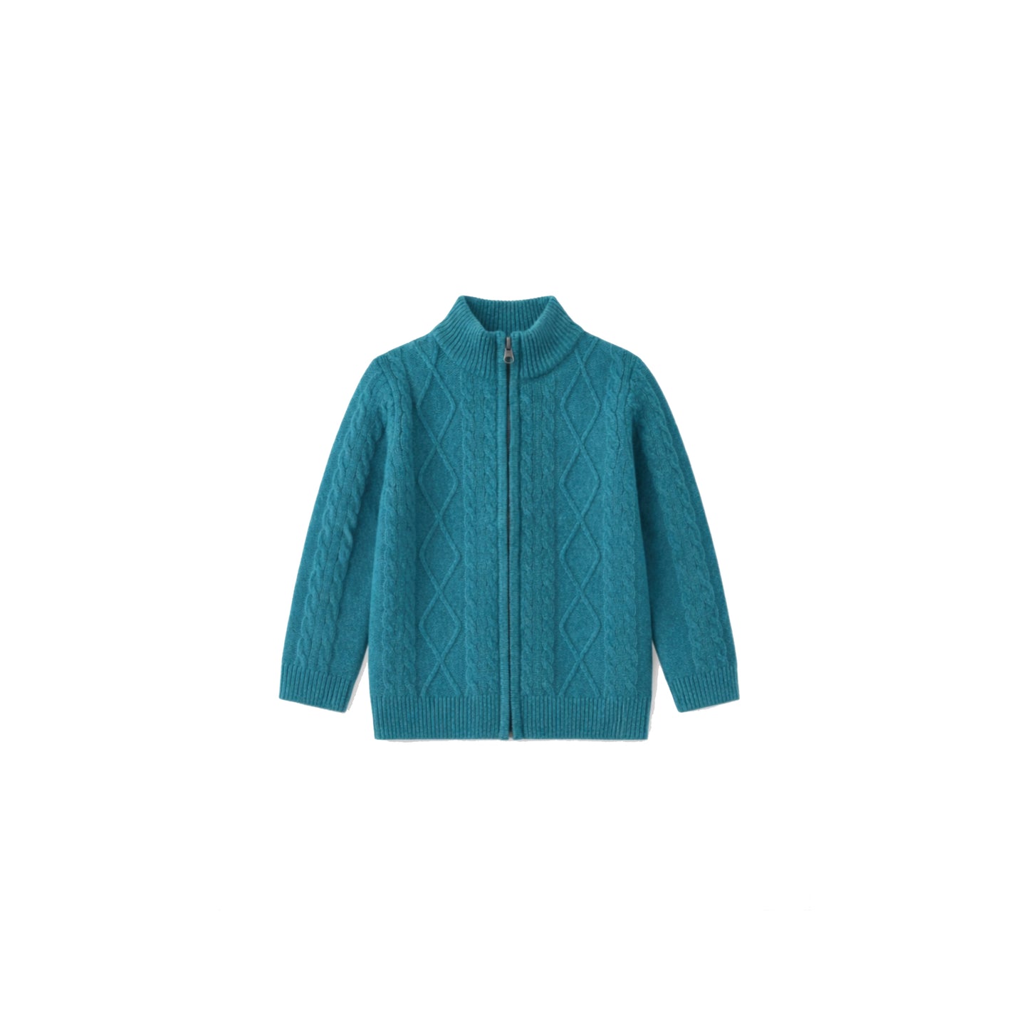 Cable Knit Zip-Up Cardigan