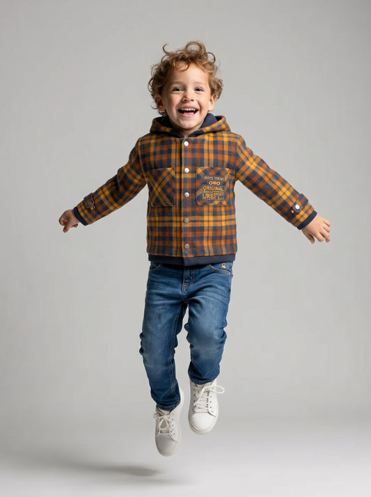 Plaid Hooded Overshirt Jacket
