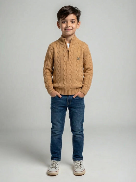 Cable Knit Half-Zip Sweater