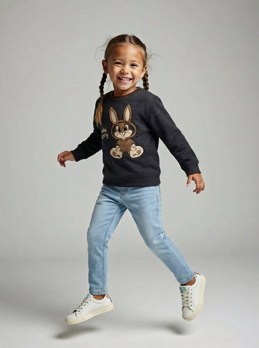 Graphic Sweatshirt with Embroidered Motif