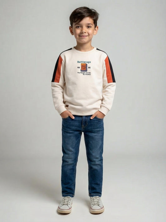 Colour-Block Sweatshirt with Front Print