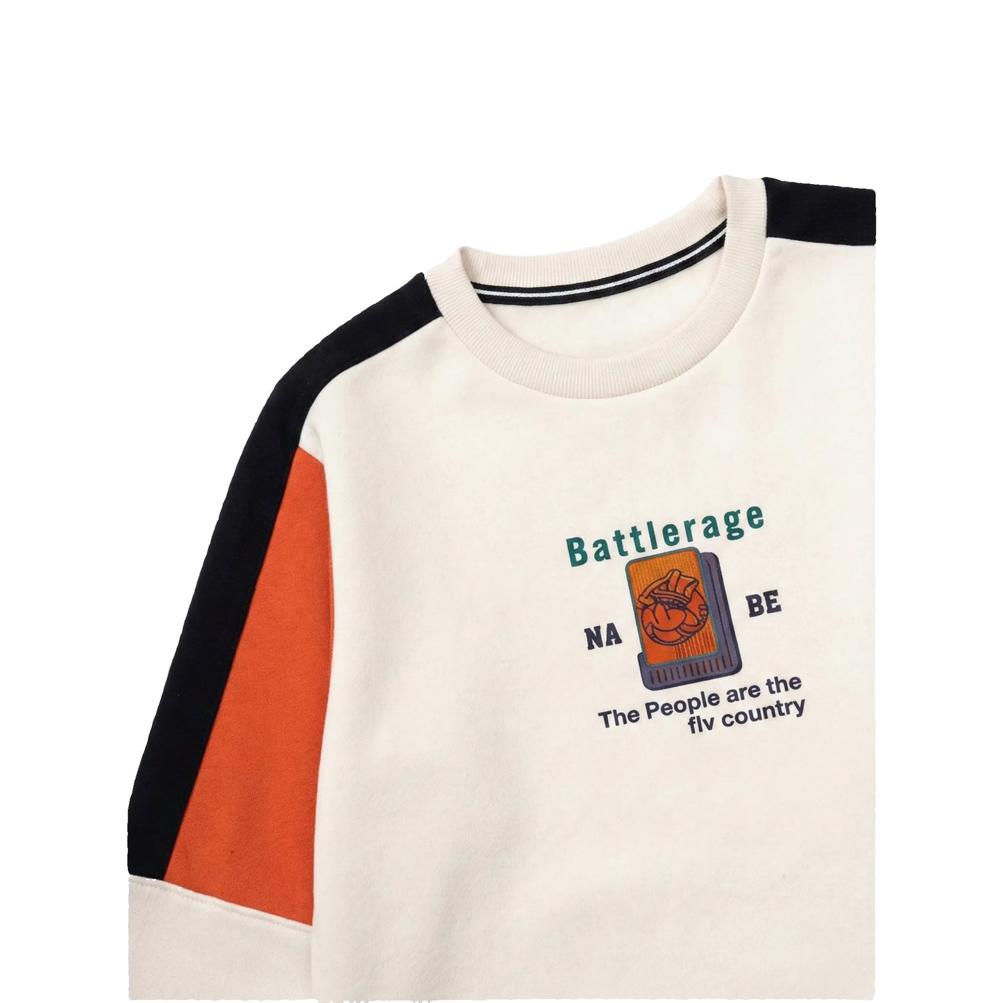 Colour-Block Sweatshirt with Front Print