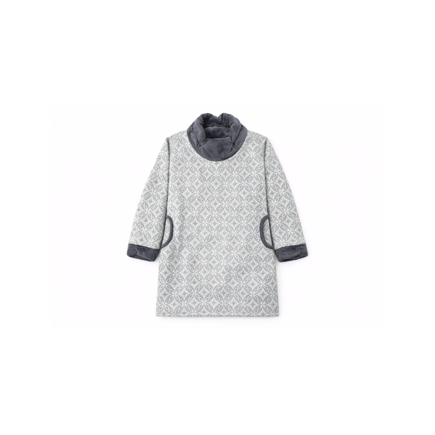 Printed Knit Dress with Soft Collar