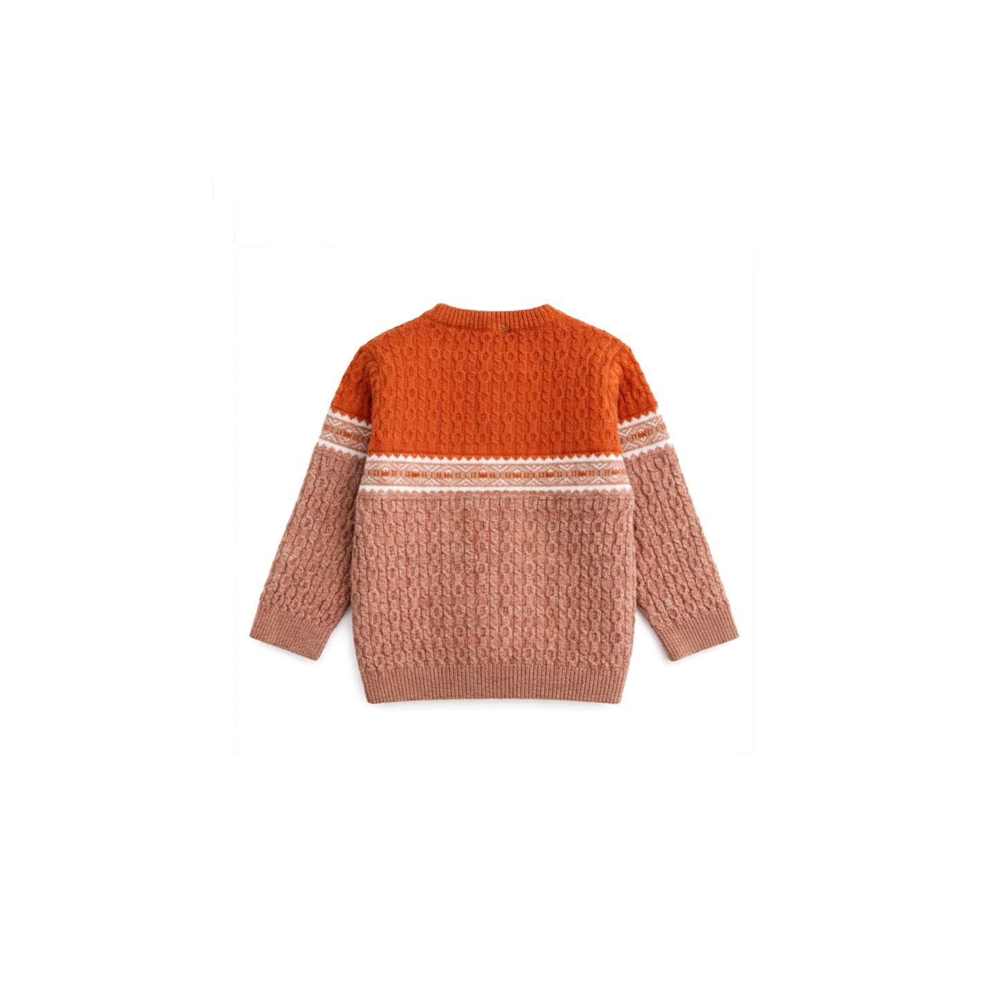 Panelled Knit Sweater with Contrast Bands