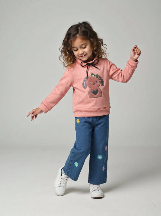 Plush Sweatshirt with Appliqué Detail