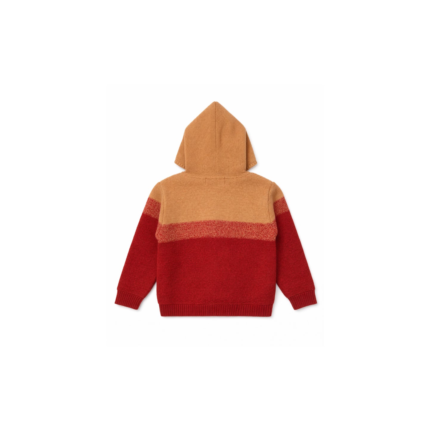Hooded Knit Cardigan with Colour Gradient