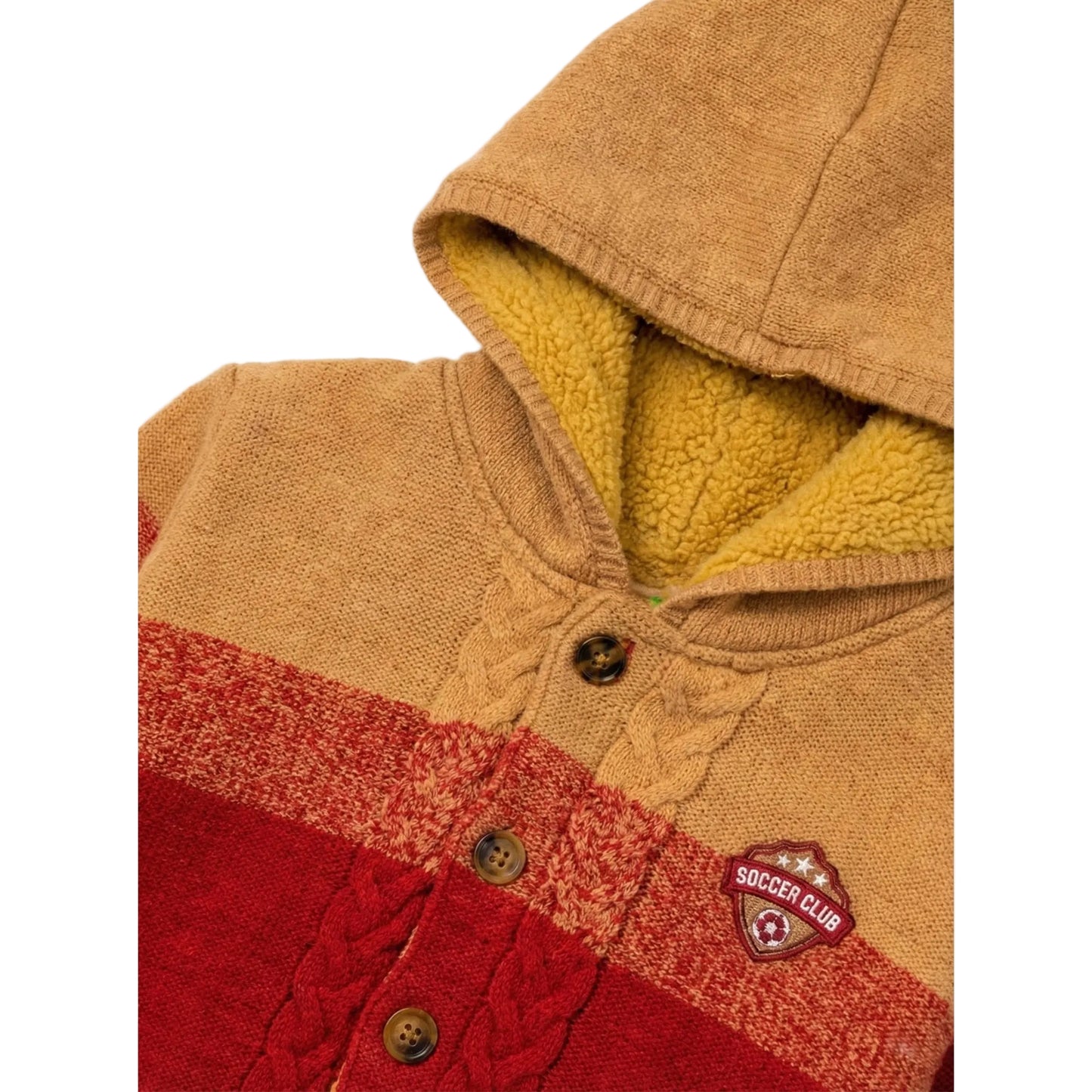 Hooded Knit Cardigan with Colour Gradient