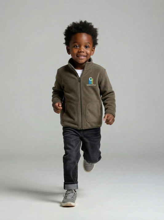 Zip-Up Fleece Jacket with Utility Pockets