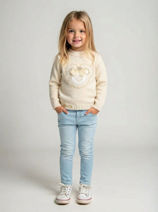 Embellished Knit Sweater with Statement Motif